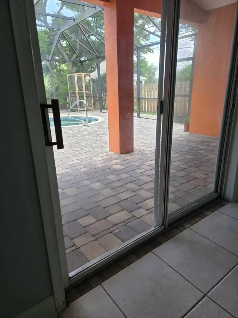 Sliding glass door after cleaning